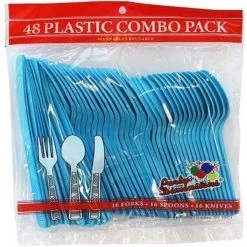 Party Dimensions SALE Heavy Island Blue Combo Cutlery 48 Count Clearance Sale