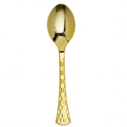 Decorline Glamour Collection Extra Heavyweight Disposable Tea Spoons Gold Elegant Cutlery