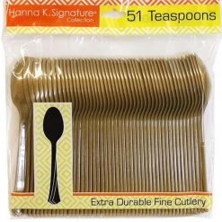 Hanna K Signature Plastic Cutlery Hanna K. Signature Heavy Gold Plastic Teaspoon