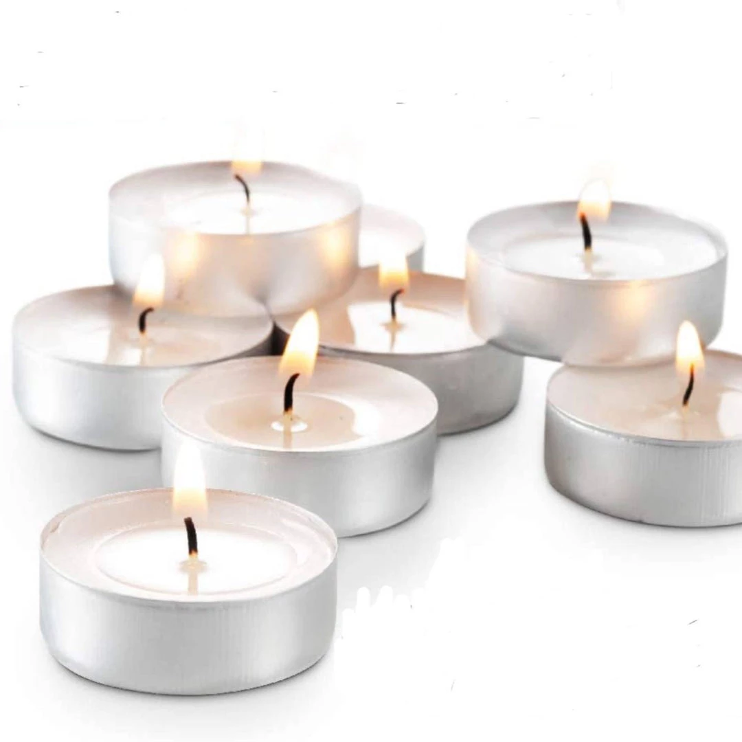 OnlyOneStopShop Tealight Candles White Unscented Aluminum 5 OnlyOneStopShop Tealight Candles White Unscented Aluminum