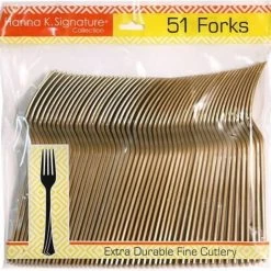 Hanna K Signature Plastic Cutlery Hanna K. Signature Heavy Gold Plastic Fork