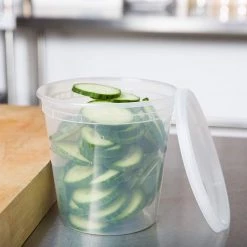 Nicole Collection Deli Storage Containers Extra Strong Quality Round Plastic Container With Lid 24 Oz