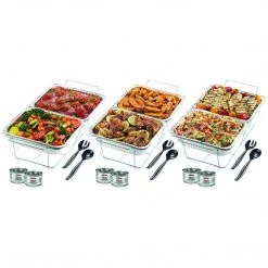 Nicole Fantini Collection Buffet Serving Kit Disposable Aluminum Chafing Dish Buffet Party Set 24PC