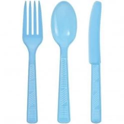 Party Dimensions Heavy Light Blue Combo Cutlery