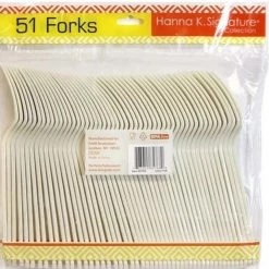 Hanna K Signature Hanna K. Signature Heavy Plastic Fork Ivory Plastic Cutlery