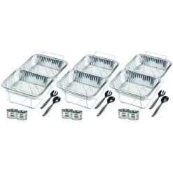 Nicole Fantini Collection Buffet Serving Kit Disposable Aluminum Chafing Dish Buffet Party Set 24PC