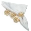 Nicole Fantini Collection Elegant Napkin Rings Rose Gold Pearl Napkin Rings Set Of 4