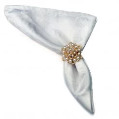 Nicole Fantini Collection Elegant Napkin Rings Rose Gold Pearl Napkin Rings Set Of 4