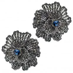 Nicole Fantini Collection Buttercup Silver Plated With Blue Crystal Napkin Rings Set Of 4 8 Nicole Fantini Collection Buttercup Silver Plated With Blue Crystal Napkin Rings Set Of 4