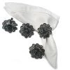 Nicole Fantini Collection Buttercup Silver Plated With Blue Crystal Napkin Rings Set Of 4