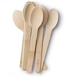 Nicole Fantini Collection VEZEE BAMBOO DISPOSABLE SPOONS 20 COUNT Plastic Cutlery