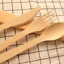 Nicole Fantini Collection Plastic Cutlery VEZEE BAMBOO DISPOSABLE KNIVES 20pc