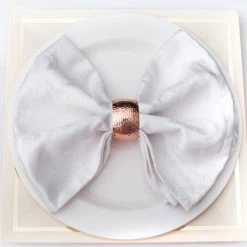 Nicole Fantini Collection Curved Hammered Cooper Plated Napkin Rings Set Of 4 Elegant Napkin Rings