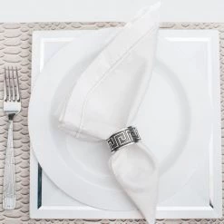 Nicole Fantini Collection Elegant Napkin Rings Celtic Silver Plated Napkin Rings Set 4pc Embossed