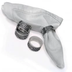 Nicole Fantini Collection Elegant Napkin Rings Celtic Silver Plated Napkin Rings Set 4pc Embossed