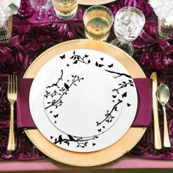 Decorline Elegant Party Sets Spring Collection White And Black Tableware Package 11 Decorline Elegant Party Sets Spring Collection White And Black Tableware Package