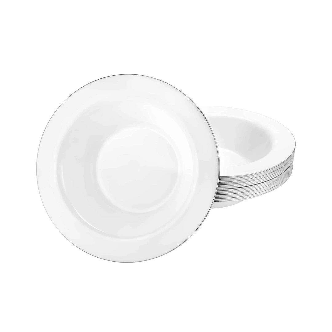 Lillian Premium Quality Heavyweight Like Plastic Bowls White Pearl 14 Oz Elegant Plates 4 Lillian Premium Quality Heavyweight Like Plastic Bowls White Pearl 14 Oz Elegant Plates