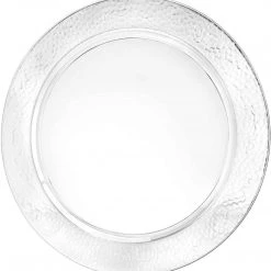 Lillian Tablesettings Round Pebbled Tray Pearl 14
