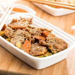 Nicole Collection Extra Strong Quality Microwaveable Rectangular Containers 7X5" White 24 Oz