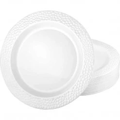 Decorline Elegant Chargers Charger Hammered Design Plates White 13