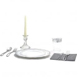 Decorline Confetti Collections Plate White Silver 9.5