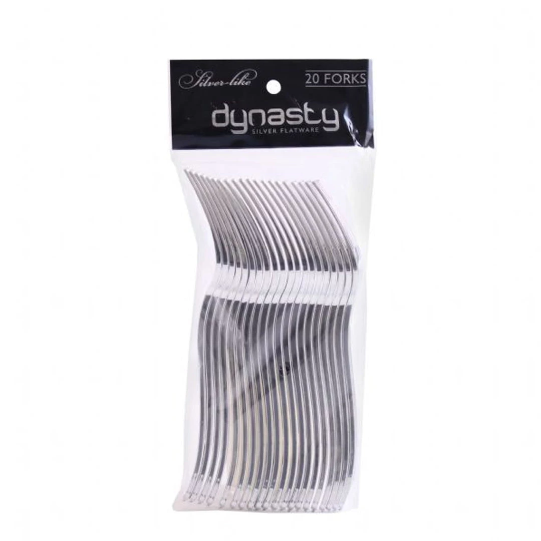 Blue Sky Dynasty Collection Plastic Silver Forks Elegant Cutlery 4 Blue Sky Dynasty Collection Plastic Silver Forks Elegant Cutlery