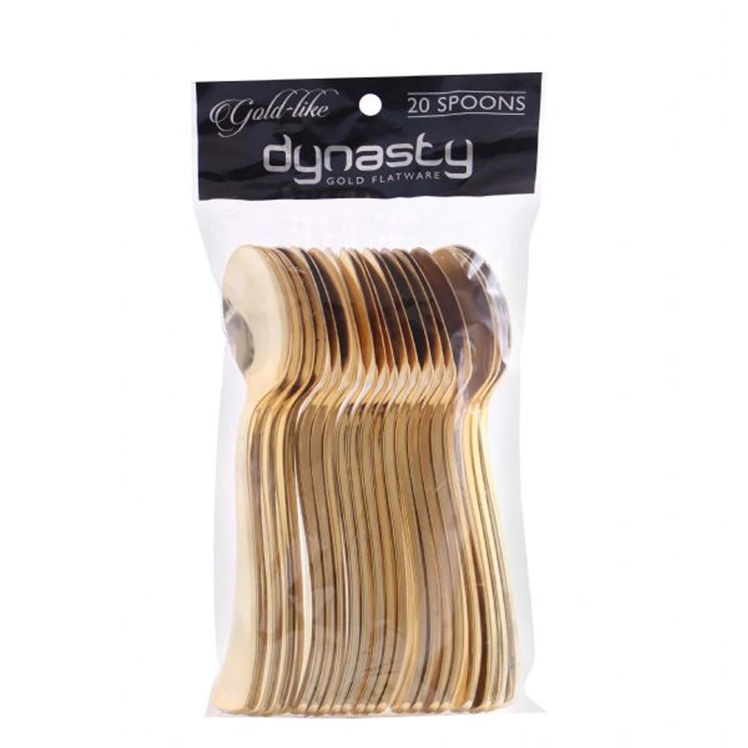 Blue Sky Elegant Cutlery Dynasty Collection Plastic Gold Spoons 3 Blue Sky Elegant Cutlery Dynasty Collection Plastic Gold Spoons
