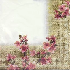 Hanna K Signature SALE Burlap Blossom Lunch Napkins 40 Count Clearance Sale