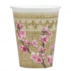 Hanna K Clearance Sale SALE Paper Cup Burlap Blossom Coated Hot Cold 9 Oz 24 Count