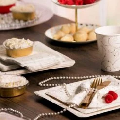 Hanna K Clearance Sale SALE Paper Cup Swirls Pearls Hot Cold 12 Oz 16 Count