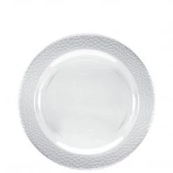 Lillian Tablesettings Pebbled Plastic Plate Clear 7.5" Elegant Plates