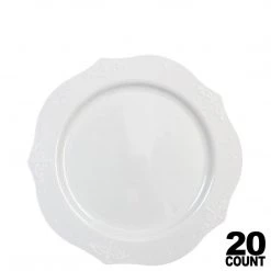 Decorline Antique Collection Plastic Salad Plates White 7'' Elegant Plates
