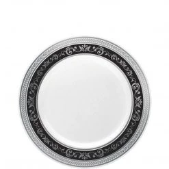 Decorline SALE Royal Collection Plastic Dinner Plates Silver Black 7" 10Count Clearance Sale