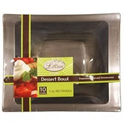 Lillian Tablesettings SALE Rectangular Plastic Soup Bowls Chestnut 12 Oz 10Ct Clearance Sale