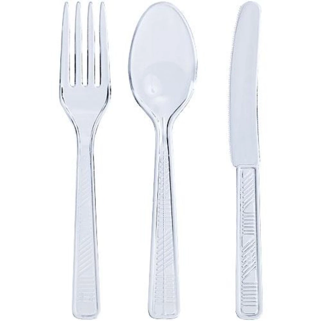 Party Dimensions Plastic Cutlery Clear Cutlery Combo 1 Party Dimensions Plastic Cutlery Clear Cutlery Combo