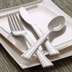 Lillian Tablesettings Extra Strong Quality Pearl Premium Plastic Knife Plastic Cutlery
