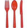 Party Dimensions Plastic Cutlery Red Combo Cutlery