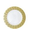Decorline SALE Imperial Crushed Plastic Salad Plates White Gold 7" 10 Count
