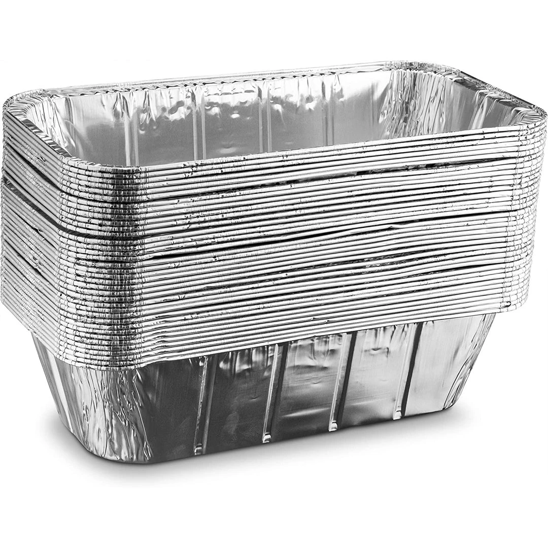 Nicole Collection Disposable Aluminum 5Lb Loaf Foil Pan 1/3 Size Deep 12 17/32" L X 6.5" W X 3 5/16" D 3 Nicole Collection Disposable Aluminum 5Lb Loaf Foil Pan 1/3 Size Deep 12 17/32" L X 6.5" W X 3 5/16" D