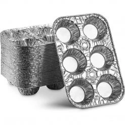 Nicole Collection Disposable Aluminum Muffin Foil Pan 6 Cups