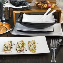 Lillian Clear Heavyweight Plastic Salad Serving Spoon 12"