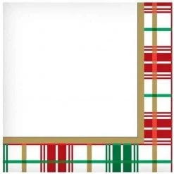 Hanna K Christmas Plaid Premium Lunch Napkins