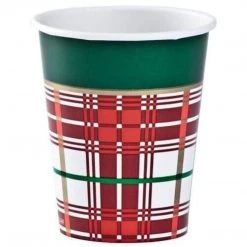 Hanna K Christmas Plaid Premium Heavyweight Paper Cups 9oz