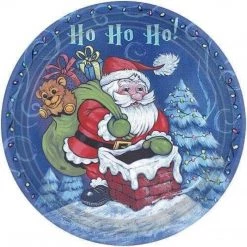 Hanna K Christmas Santa Premium Heavyweight Dinner Paper Plates 10.25"
