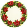 Hanna K Poinsettia Wreath Premium Heavyweight Dinner Paper Plates 10"