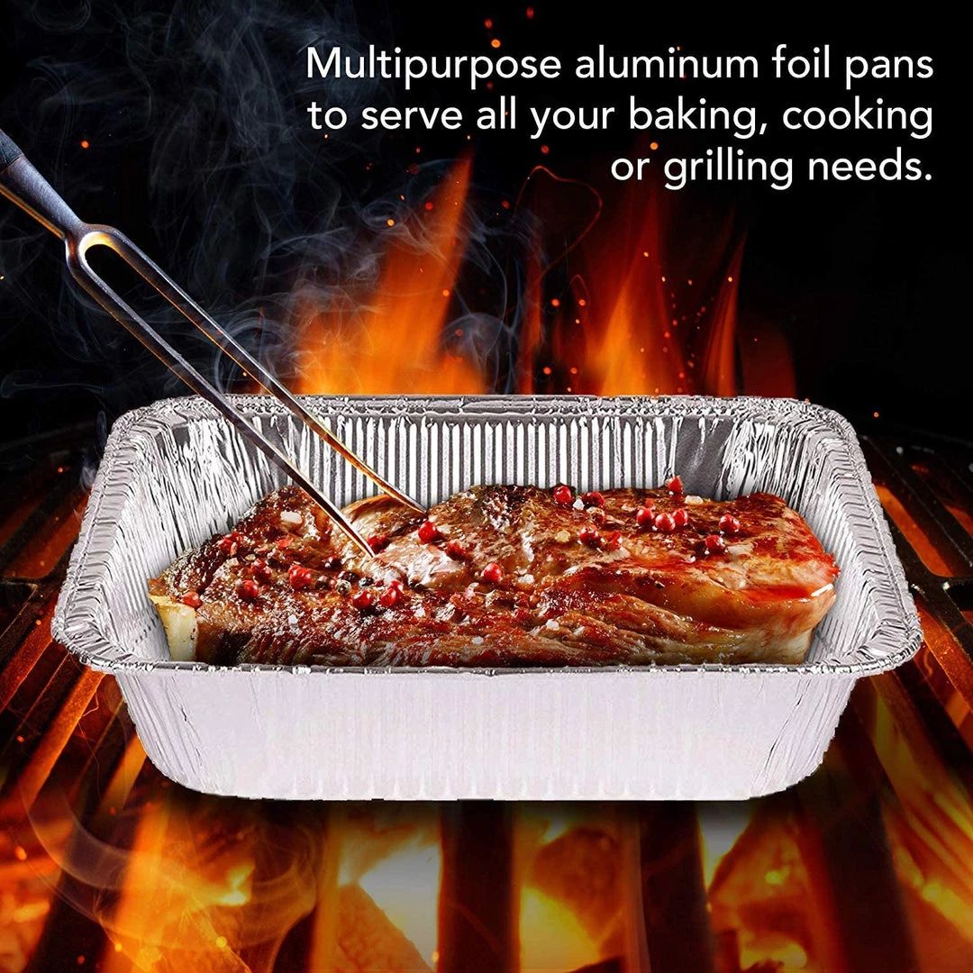 Nicole Collection Disposable Aluminum Pan 1/2 Size Deep Foil Pan Regular Weight 9' X 13" 5 Nicole Collection Disposable Aluminum Pan 1/2 Size Deep Foil Pan Regular Weight 9' X 13"