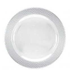 Lillian Tablesettings Pebbled Plastic Plate Clear 9" Elegant Plates