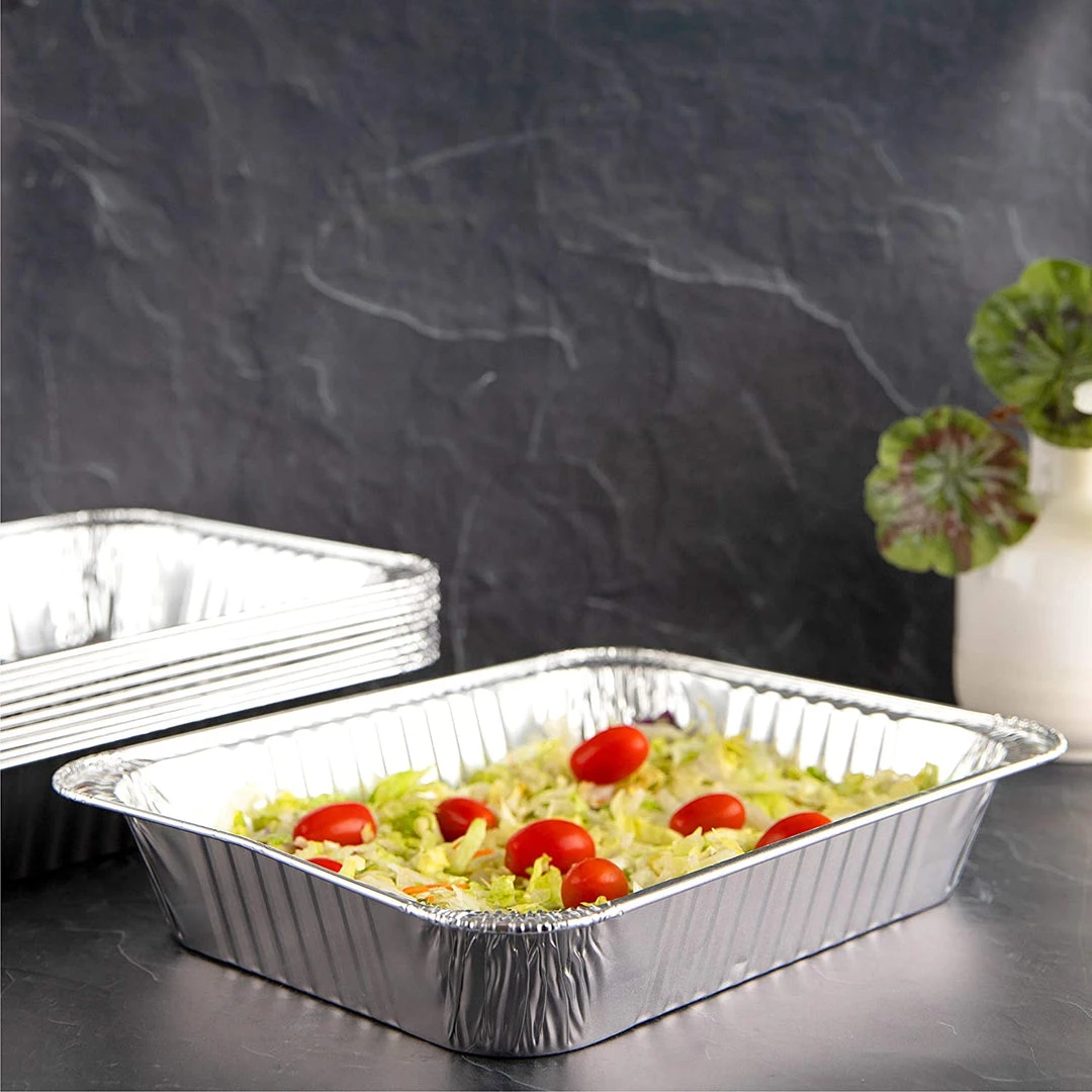 Nicole Collection Disposable Aluminum Pan 1/2 Size Deep Foil Pan Regular Weight 9' X 13" 3 Nicole Collection Disposable Aluminum Pan 1/2 Size Deep Foil Pan Regular Weight 9' X 13"