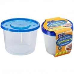 Nicole Collection Nicole Home Collection Containers With Lids Large Round Blue 34 Oz Deli Storage Containers