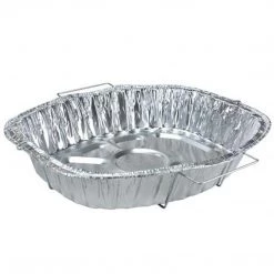 Nicole Collection Disposable Aluminum Oval Roaster Handle Rack Roaster 18.25" L X 13" W X 3.5""